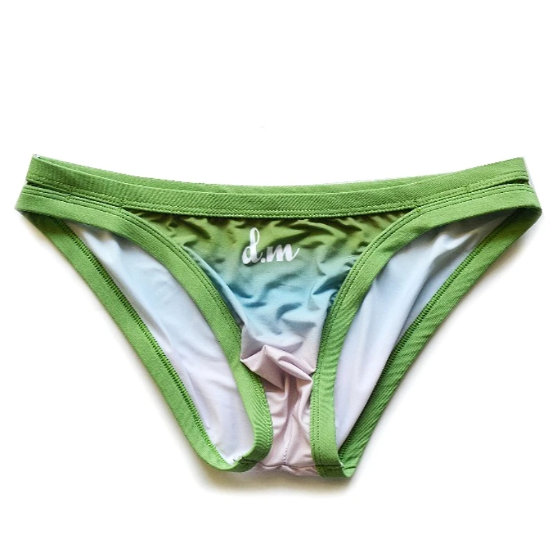 Gradient Briefs Sexy Mens Pouch Underwear Sports Underpants Low Waist Youth Panties Student Swimsuit Breathable  