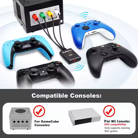 RetroScar BlueRetro Wireless Game Controller Adapter For Nintendo Gamecube Console Converter For Switch Pro/PS5/PS4 Joystick