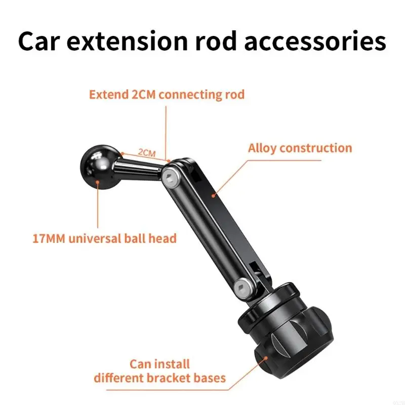 Universal 17mm Ball Coint Extender Bracket Rod Rod Bracket مناسبة لموقف الهاتف Air Outlet وتصاعد الملاحة