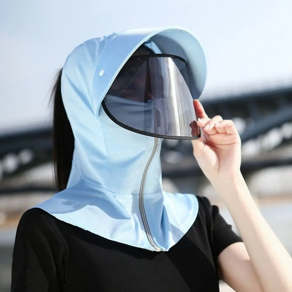 Casual Ice Silk Female Sunshade Hat Face Cover Neck Guard Women Sun Hat Windproof Dustproof Summer UV Protection Cap Outdoor