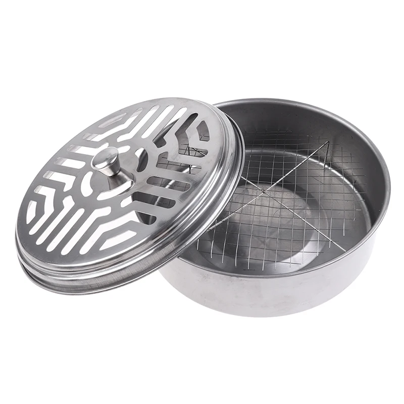 Mosquito Coil Holder Rack Stainless Steel Incense Burner with Cover Home Garden Incense Coil Tray Summer Mosquito-proof Supplies