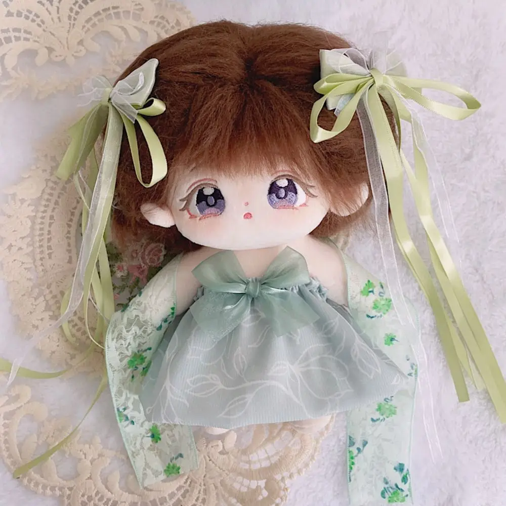 ヘッドクリップ付きのかわいいプリンセスドレス,人形の服,10 cm, 20cm,綿の人形のファッションドレス,スカート,人形のアクセサリー