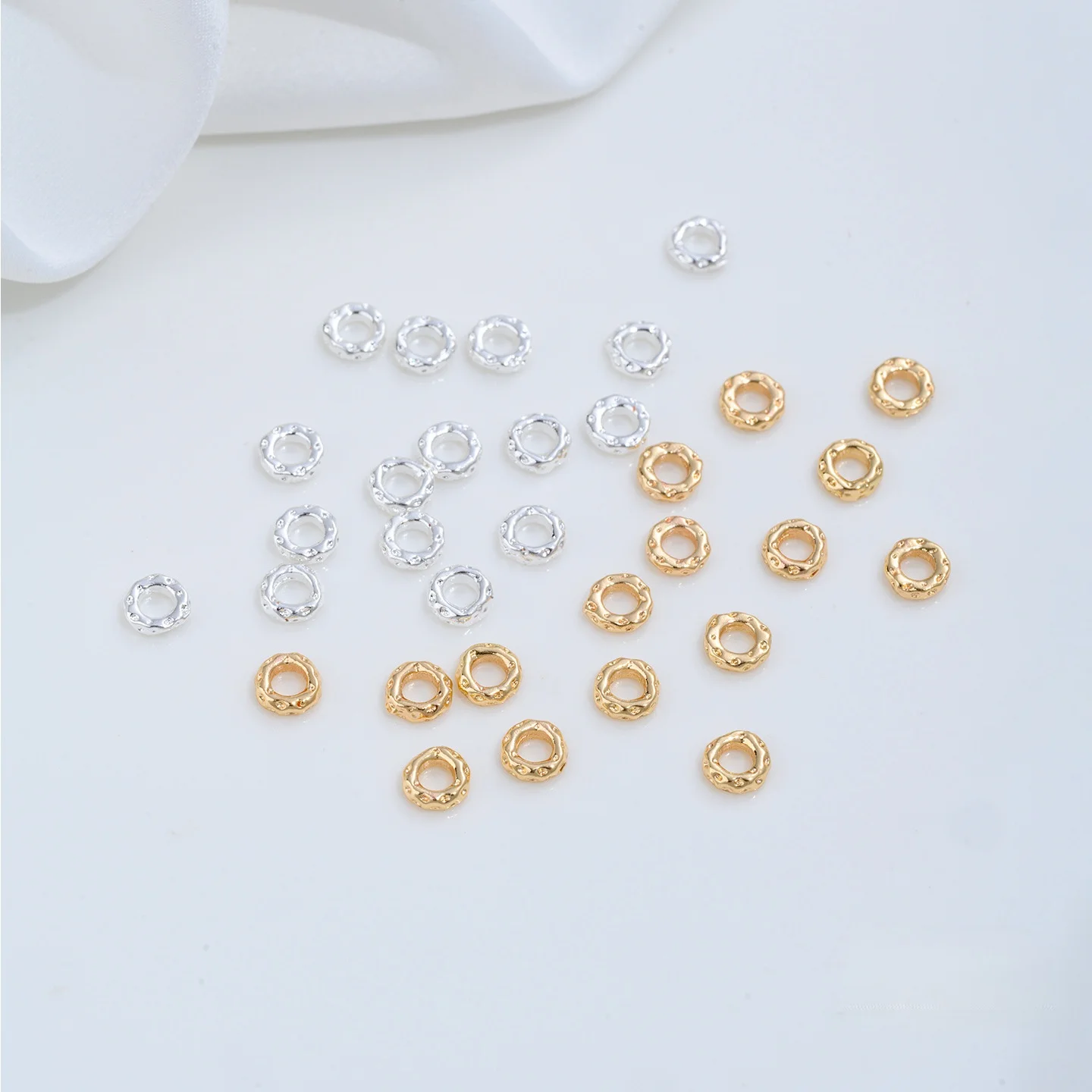 18K Gold Plated Spacer Bead For Jewelry Making 3-6mm Beads Separators Decorative Beads For Bracelets DIY Accessories Wholesale
