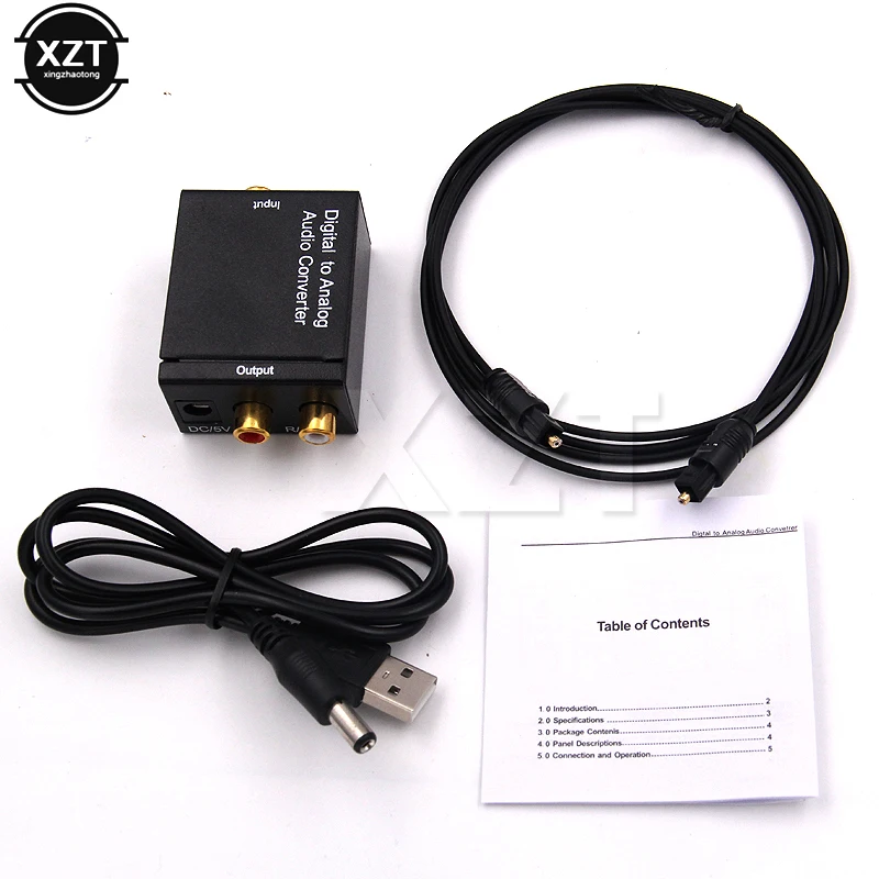 Digital To Analog Audio Converter Digital Optical Coaxial RCA Toslink Signal to Analog Audio Converter Adapter For DVD TV Theate