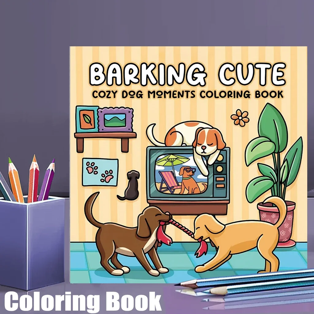 

Cozy Dog Coloring Book for Adult | 28 Pages Colouring Book, Drawing Supplies for Christmas, Thanksgiving