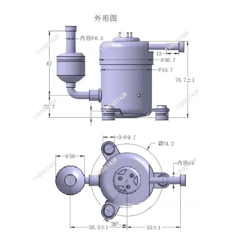 DC12V24V48V DC air conditioner water mechanism cooling capacity 400W ST19DC ultra miniature compressor