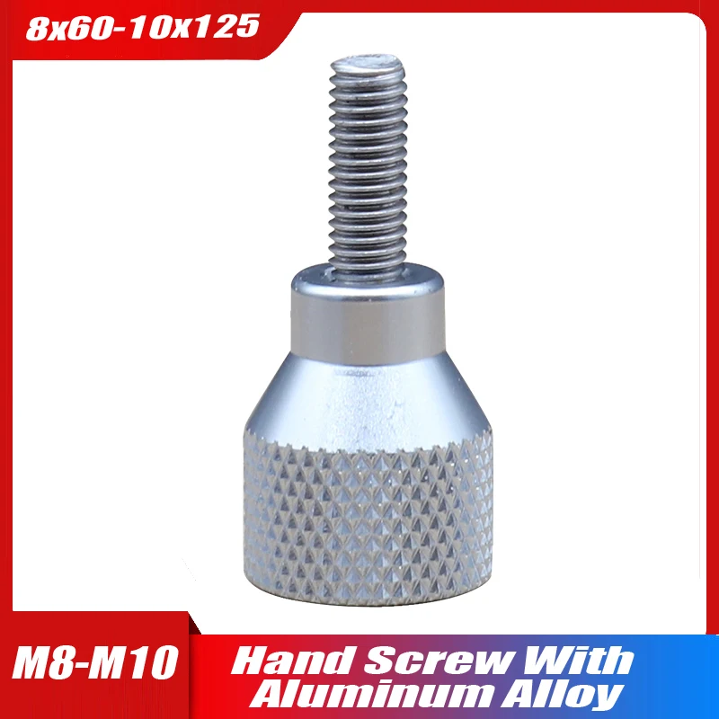 

M8 M10 D20x20 Aluminium Alloy Stainless Knurled Thumb Screw Hand Grip Knob Step Bolt Screws Red BIack Length 15-135mm