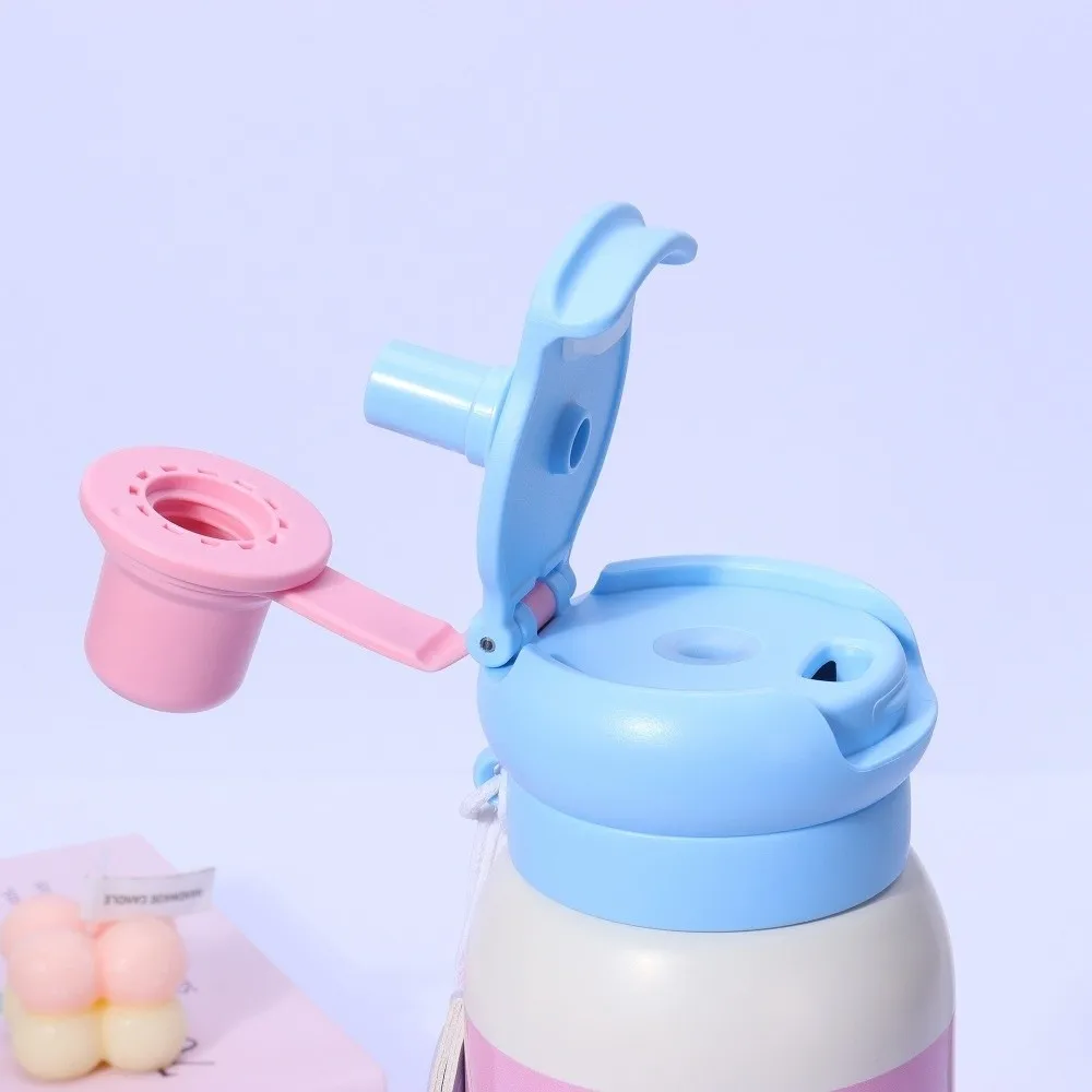 

650ml Stainless Steel Thermal Flask BPA-Free Dual Spout Double Drink Bottle with Straw High-Capacity Travel Tumbler Gifts