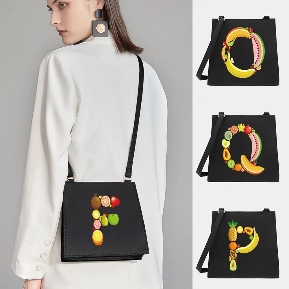 Women Square Bag Shoulder Crossbody Fruit Letter Pattern Designer CommuteTote Messenger Commuter Bag Handbag Purse