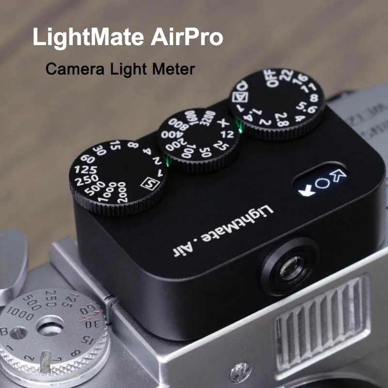 Photography Camera Light Meter LightMate AirPro 3 Dials with Cold Shoe Mount Fixing Shutter ISO Real-time External Light Meter