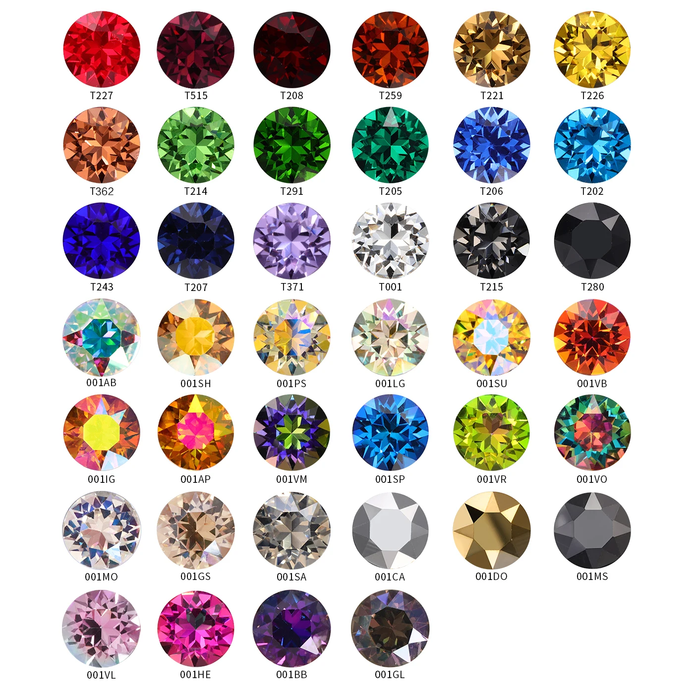 New AAAAA K9 Round Glass XIRIUS Chaton Shape Stones Pointback Gem Crystal Rhinestones Beads Glue On Rhinestone For DIY Nail Art