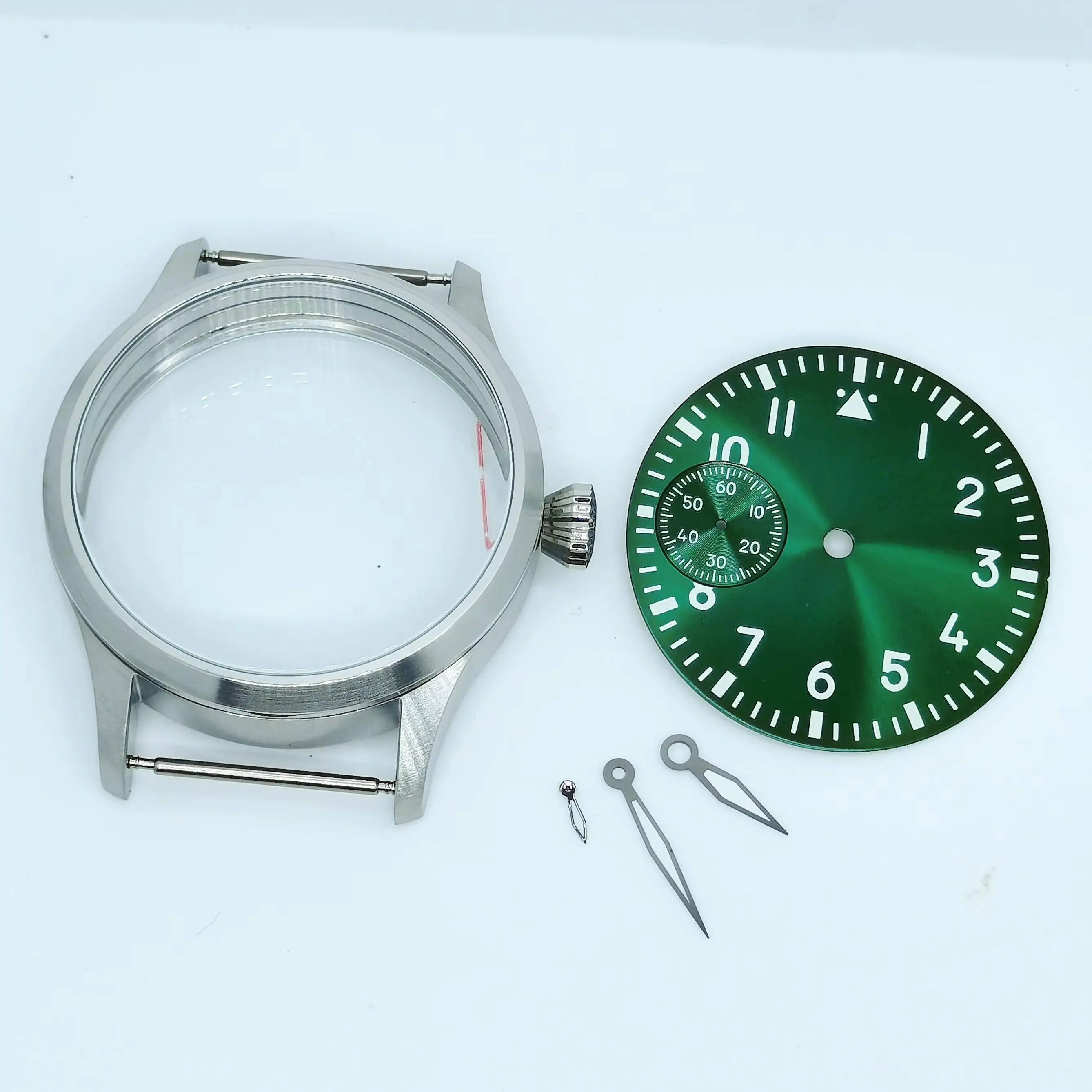 

42MM Steel Polish Sapphire Glass Case 37.2MM Dial Add Hands Fit Sesgulll ST36 ETA6497 Manual Mechanical Movement