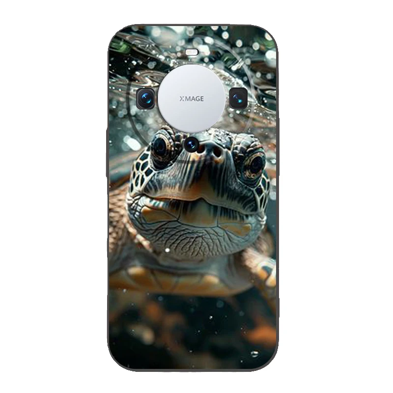 Cartoon Turtle Phone Case Cover for Huawei Mate 60 Pro P50 P40 P30 P20 P10 P Smart Y6 Y7 Y9 Plus Silicone Fundas Shell Capas Bag