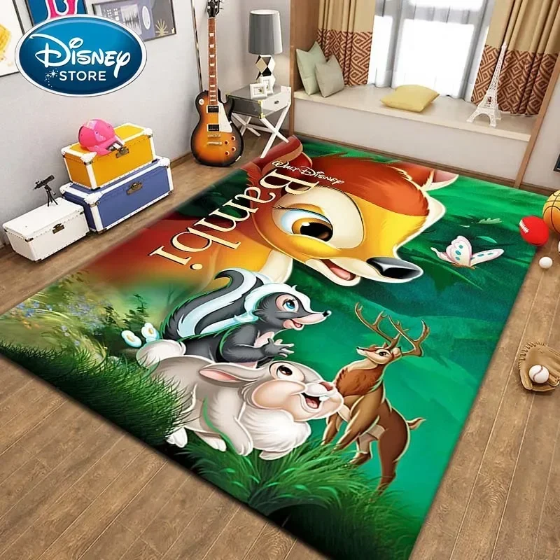 Kids Rugs for Playroom Disney Bambi Pattern Area Mat, Cute Cartoon carpet, Kids Gift for Livingroom Bedroom Home Decor