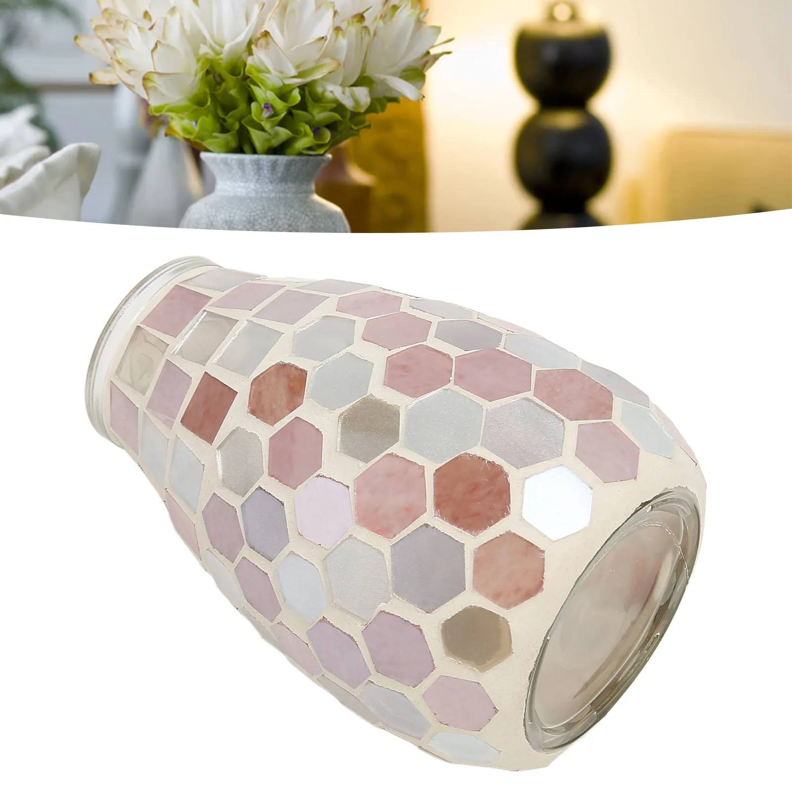 

Unique Mosaic Glass Vase Flower Pot Decorative Candle Holder For Home Room Bedroom Decoration