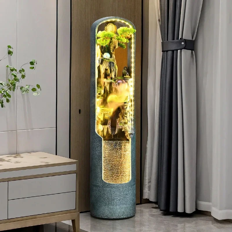 

Декоративный фонтан-водопад в стиле легкой роскоши с циркулирующей водой, колесом фэн-шуй для привлечения удачи, подарок на новоселье