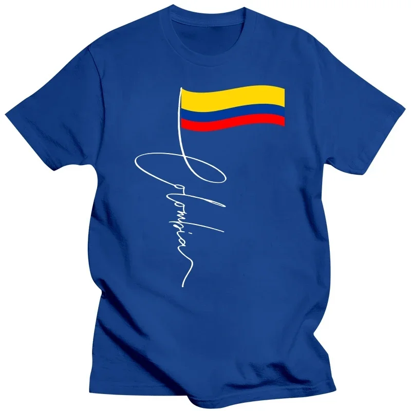 Graphic Cotton Streetwear Short Sleeve Birthday Gifts Summer Style T-shirt Colombia Signature Flag Pole Colombian Flag T Shirts