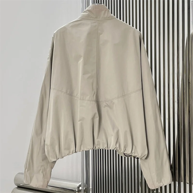 Women's jacket 2026 Summer New Stand Collar Loose Women's Long Sleeve Top Casual versatile women's coat y2k windproof jacket