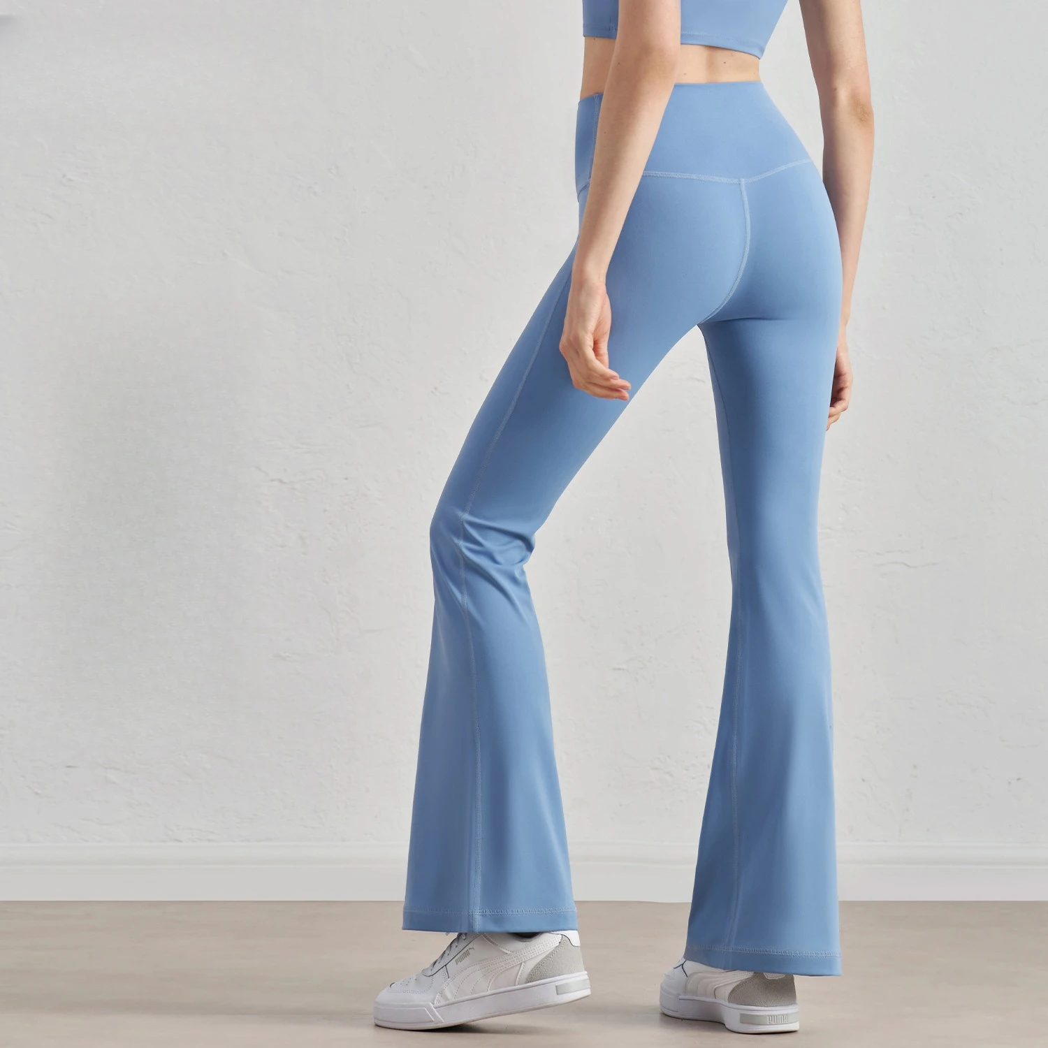 

Молодежные штаны для микро йоги, спортивные штаны с подъемом бедер, широкие брюки для фитнеса с высокой талией, узкие брюки-клеш