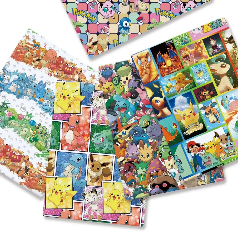 

Pokemon Cartoon Fabric140*50cm Handmade Sewing Patchwork Quilting Baby Dress Home Sheet Printed Fabric Fabric Sewing Kids