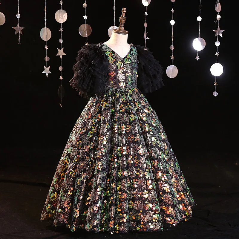 

Детское модное платье для внешней торговли, платье для маленького хозяина для девочек, новинка 2023 года, весенняя одежда для выступлений на фортепиано