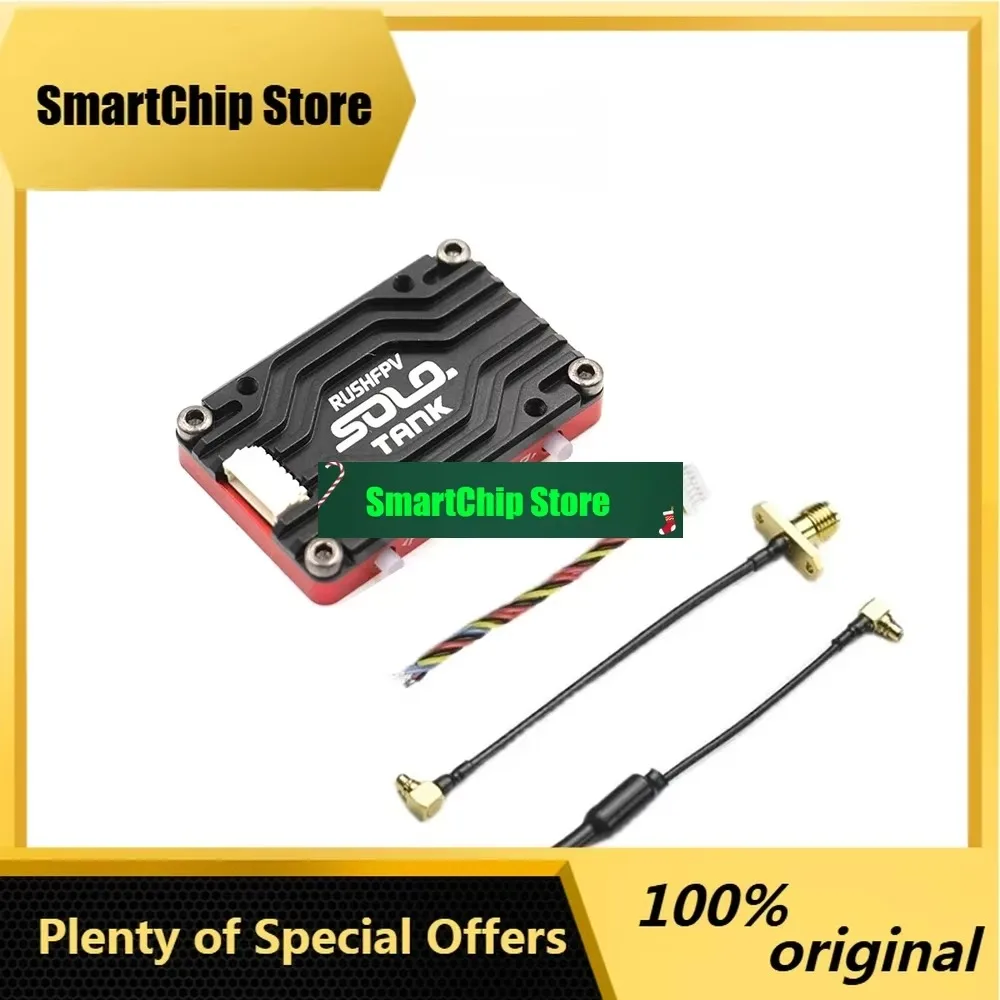 SmCpRUSHFPV RUSH TANK SOLO VTX 5.8G 48CH PitMode Pitmode 25mW 400mW 800mW 1.6W Adjustable 2-6S Microphone For FPV Long Range Dro