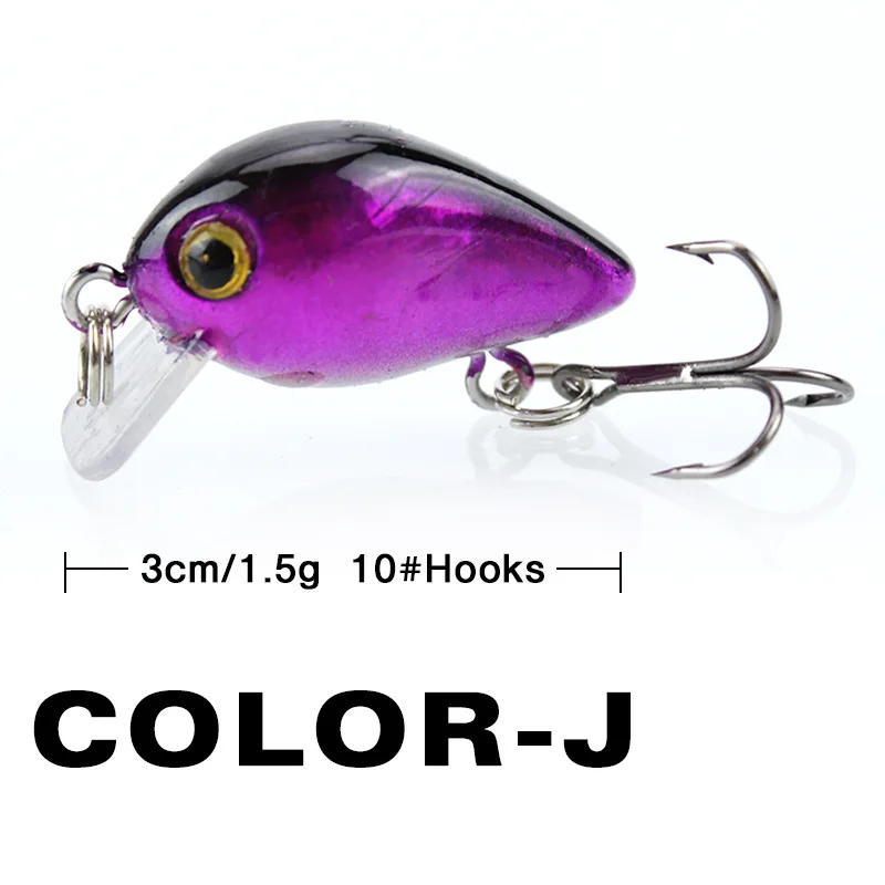 Fishing Lure Small Minnow Mini Wobble 3cm 1.5g Micro Fish Crank Bait Artificial Lure Swimbait 1 Piece Sale - view 5