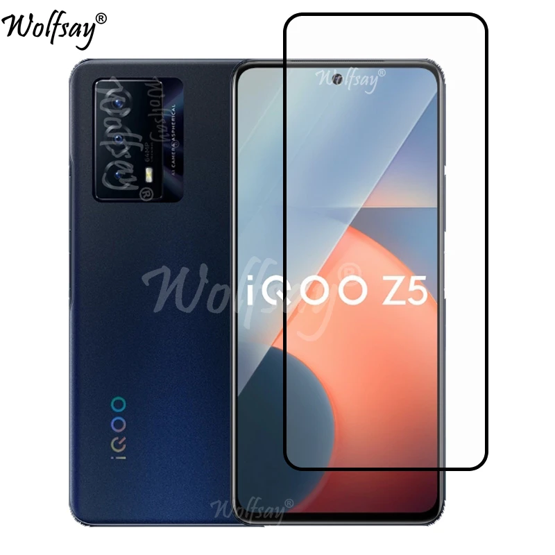 Full Cover Tempered Glass For Vivo iQOO Z5 Screen Protector For Vivo iQOO Z5 Z 5 Z3 Z1 Z1X Camera Glass For Vivo iQOO Z5 Glass