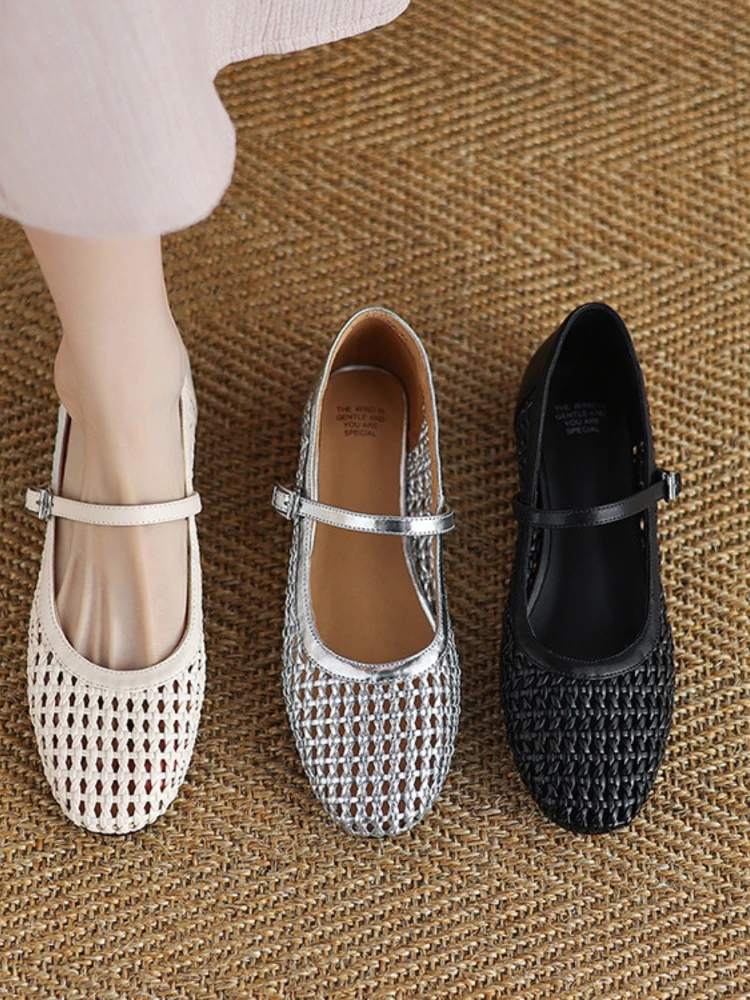 comfortable-woven-mary-jane-ballet-flat-shoes-women's-spring-summer-real-leather-soft-bottom-hollow-out-casual-fashion