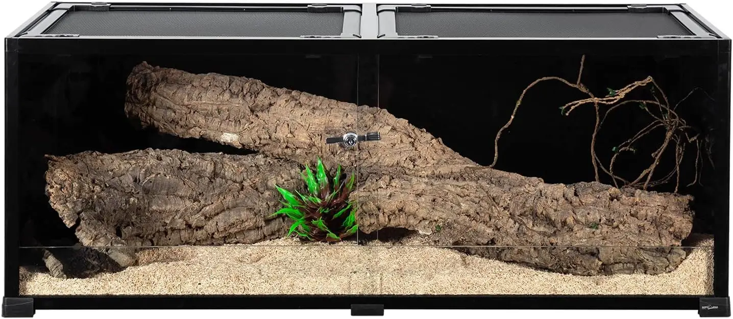 Glass Reptile Terrarium 64 Gallon Black-Tinted ECO Reptile Tank 48