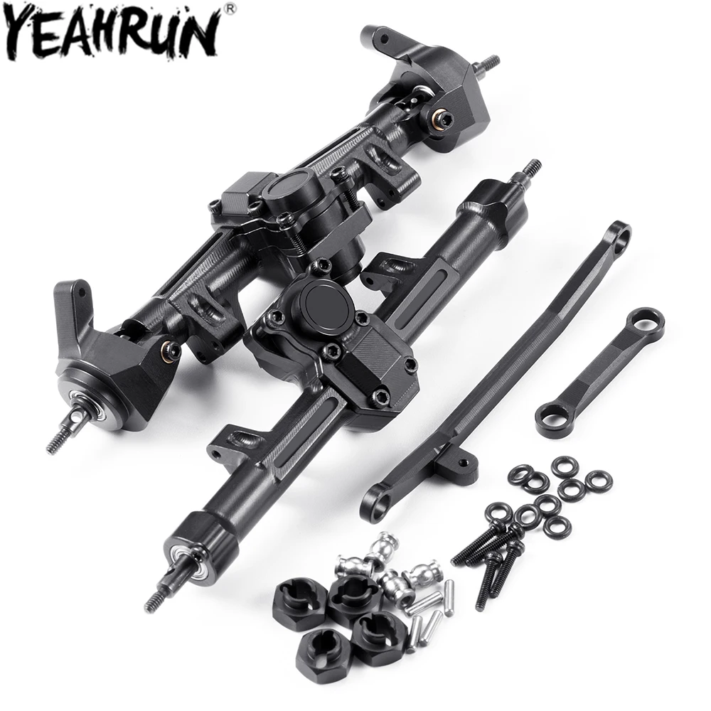 YEAHRUN Aluminum Alloy Front Rear Axles for 1/24 RC Micro Crawler Car Axial SCX24 All Series Upgrade Parts