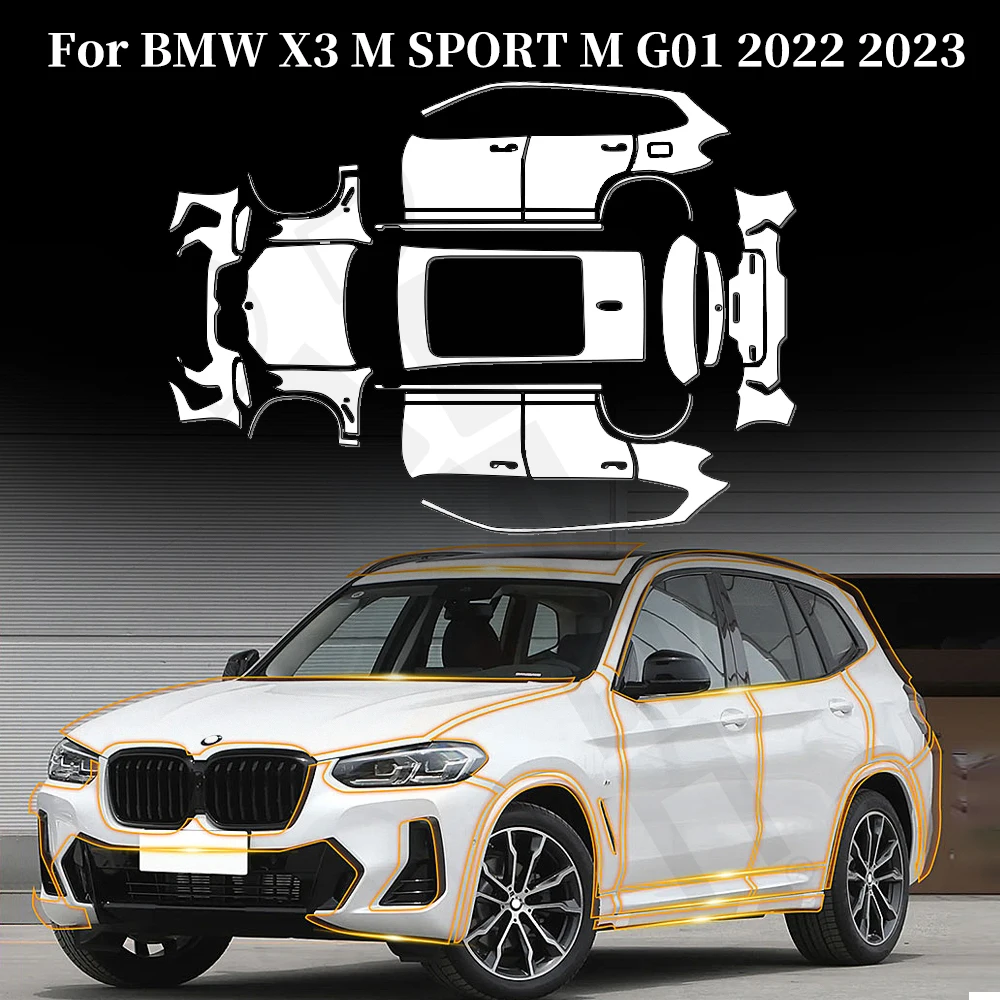 For BMW X3 M SPORT G01 2022 2023 TPU Paint Protection Film Car Body Anti-Scratch Clear Cover Pre-Cut PPF Resistant Repairable