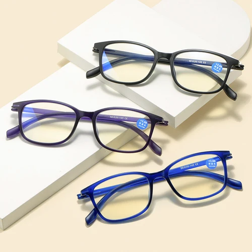 Imagen 2 del producto Gafas de lectura cuadradas CRIXALIS para hombre, monturas de gafas con luz azul, gafas de grado masculino, lentes ópticas para mujer, gafas para miopía