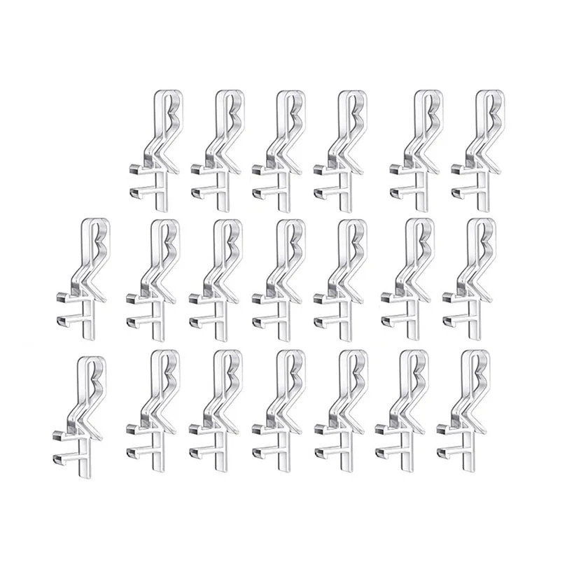 20pcs 2.1 Inch Curtain Clips Clear Plastic Concealed Fixer for Horizontal Type Curtains Window Shutter Hardware Patch Clip