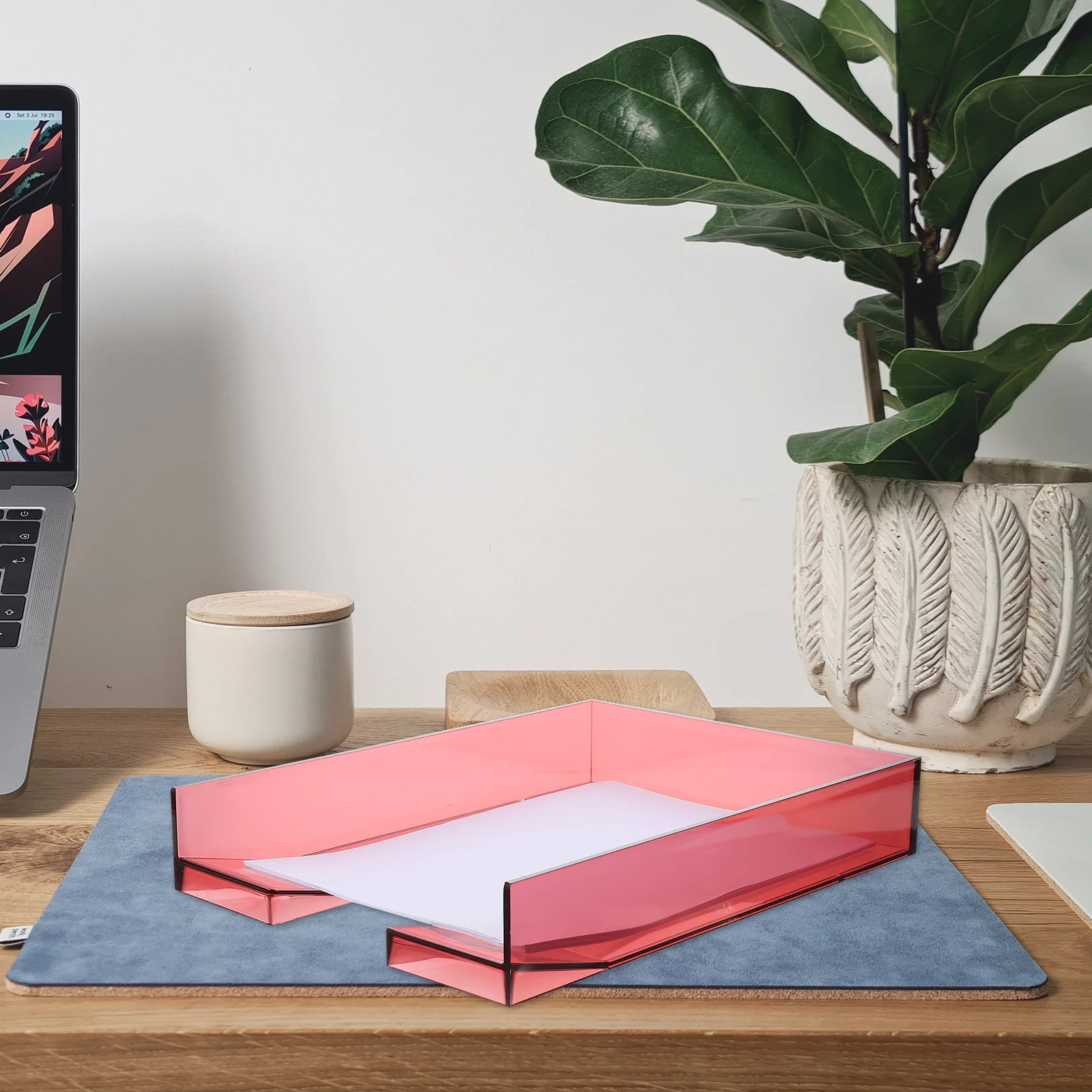 Plastic File Box Superposable Document Box for A4 Paper Organizer Lightweight Storage Holder Office Supply Desktop File Case