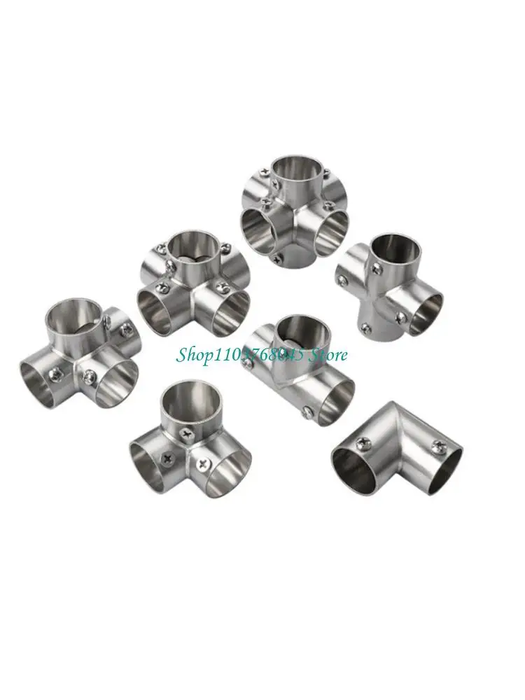 R53F Round Tube Stainless Steel 3 Way Elbow Pipe Fitting Easy to Installation