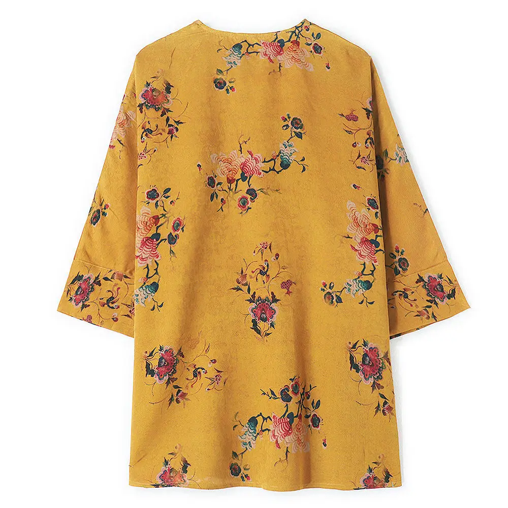 BirdTree-32MM Silk Watered Gauze Elegant T-Shirt, O Neck Jacquard Lace-up, Women Retro Commute Loose Tops, 2026 Summer T63794CC