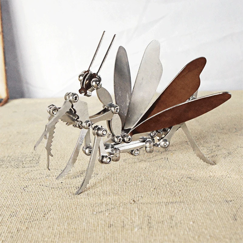 

Finish Product 3D Metal Stainless Steel Mechanical Insect Mantis Model Personalized Gift Mantis Model Ornament