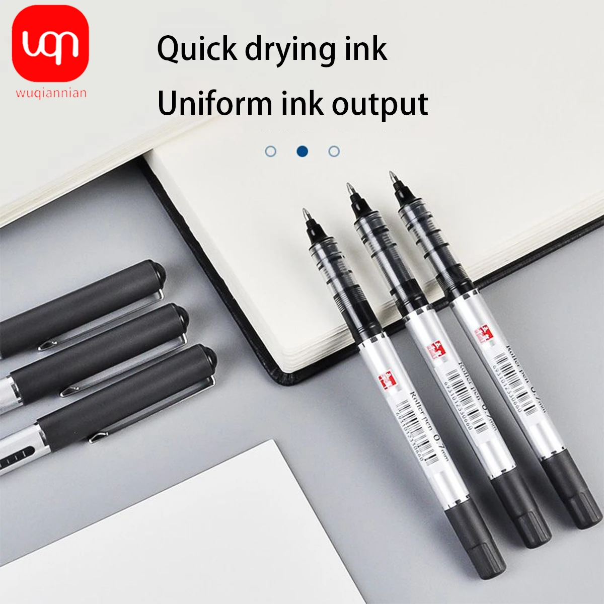 WQN-3/6/12PCS Rollerball Pens Straight Liquid Signature Pen Ink Quick Drying Gel Pen Writing To School Office
