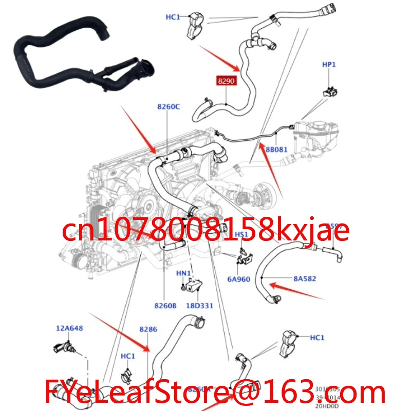 Suitable for The Upper and Lower Water Heating Pipes of The 2/2.0T Engine Water Pipe Box
