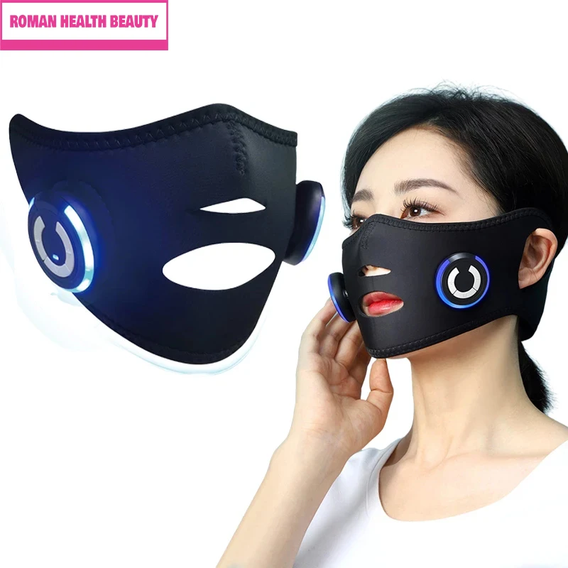 

EMS Elastic Face Slimming Bandage Vibration Facial Lifting V Line Shaper Double Chin Cheek Lift Up Belt Face Slimming Device