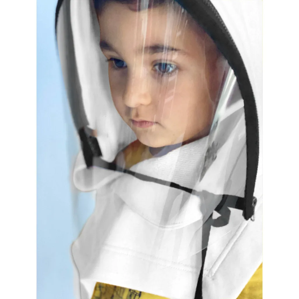 معدات الحماية للأطفال قناع كامل شفاف لحماية الوجه مع غطاء للرأس للحماية الخارجية والذهاب إلى المدرسة والتنقل واللعب #5