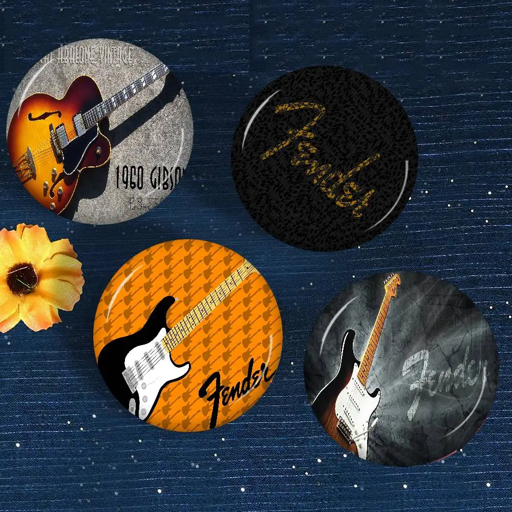 Fender Logo Soft Button Pin Bright Printed Icon Gift For Friends Badge Collar Brooch Lapel Pin Metal