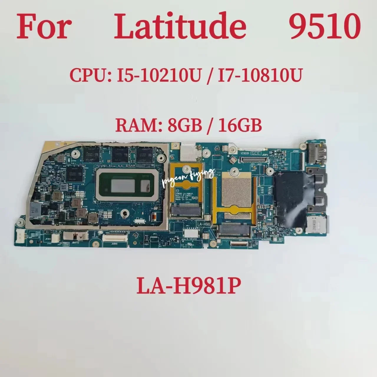 

LA-H981P Mainboard For Dell Latitude 9510 Laptop Motherboard CPU: I5-10210U I7-10810U RAM: 8GB 16GB CN-097KR9 CN-035MHM Test OK