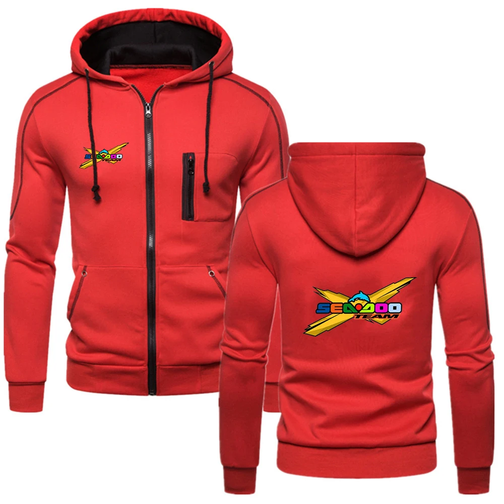 Sea Doo Seadoo Moto Hoodies Fashion New Man's Hoodied Comfortable Zipper Casual Sweatshirts Solid Color Fleece Hoodies Jacket