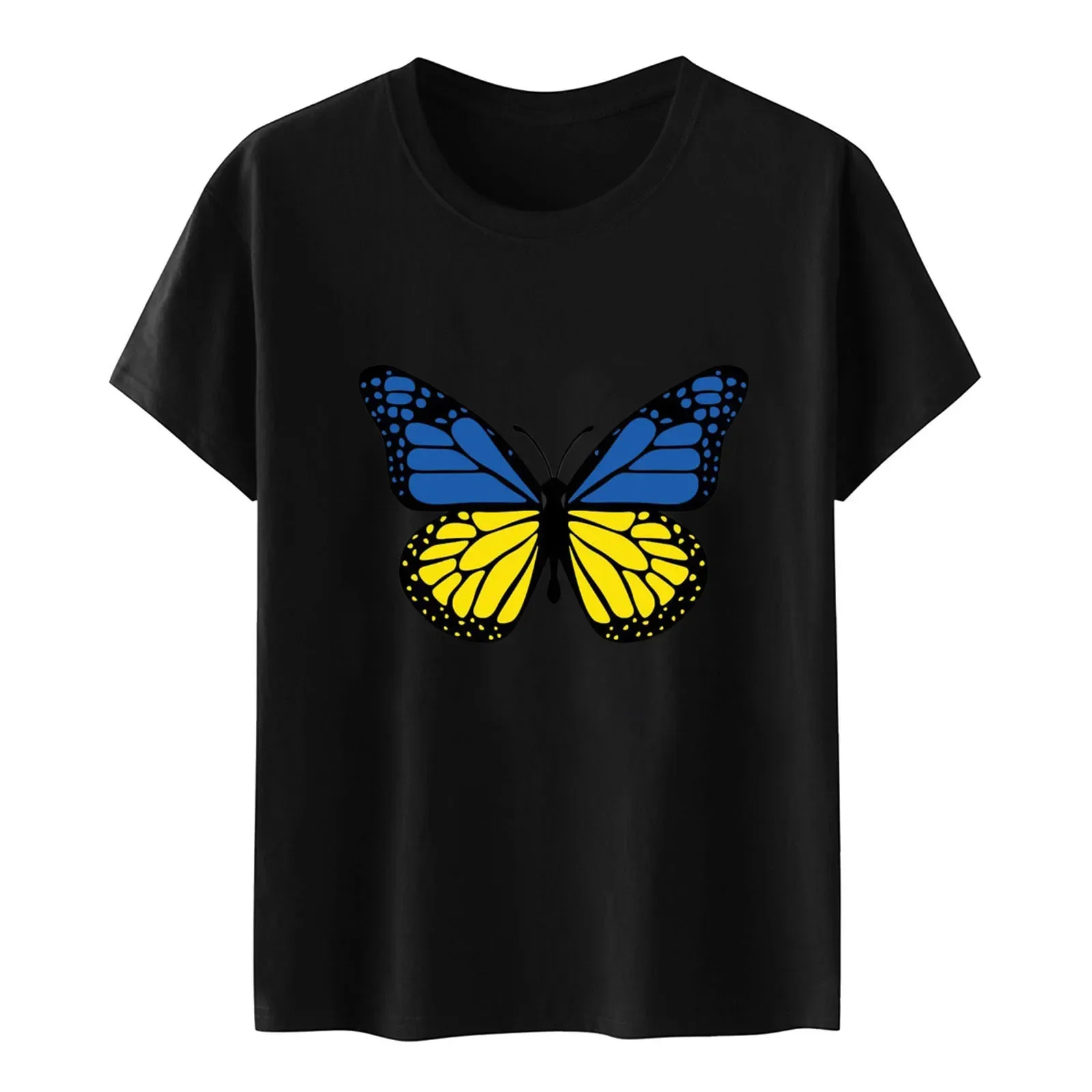 Ukraine Flag Printed Fashion Women's T-shirts Short Sleeve Funny Tops Tees Graphic Unisex T Shirts Women Men Clothing