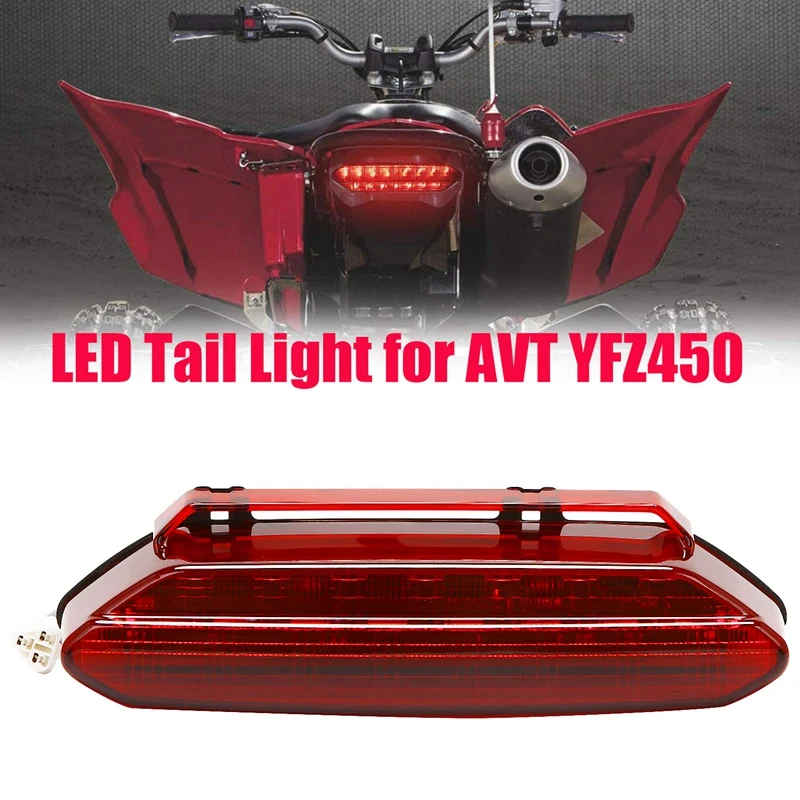 NEW-Motorcycle LED Tail Light Brake Lamp Rear Stop Light For Yamaha YFZ450 ATV 2006-2009 (Red)