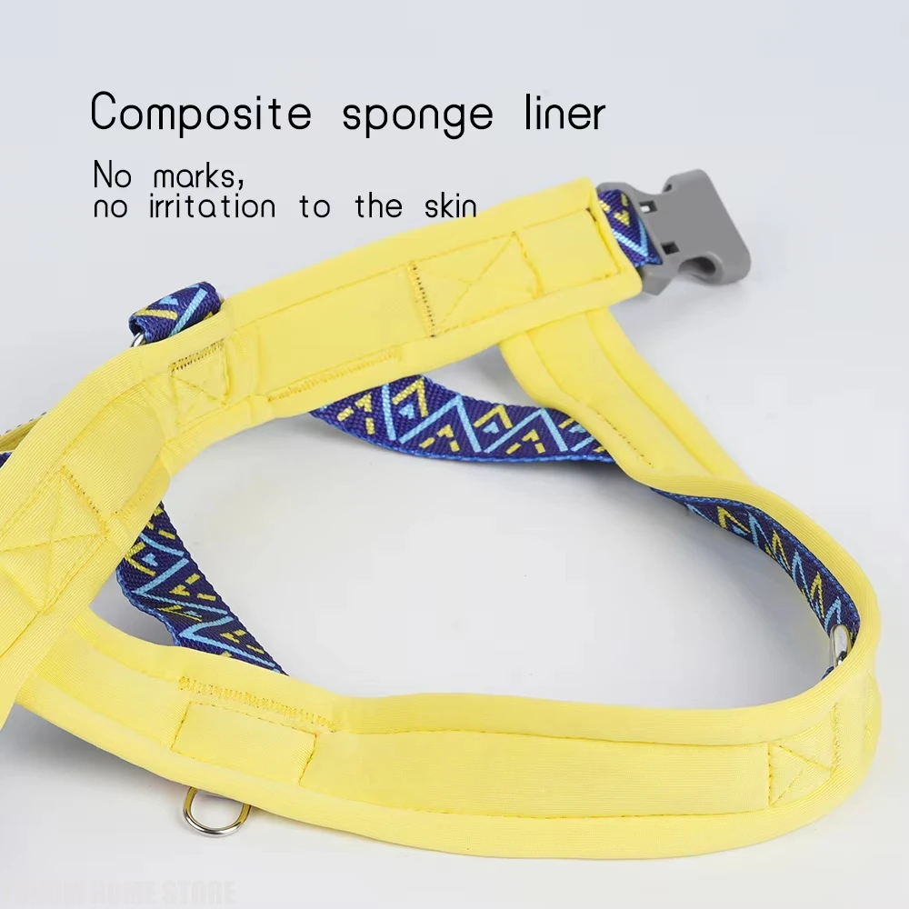 Small Medium Dog Harness Saddle Style Geometric Printed Outdoor Fashion Walking No Pull Training Puppy Pet Vest Harness Quick On - view 4