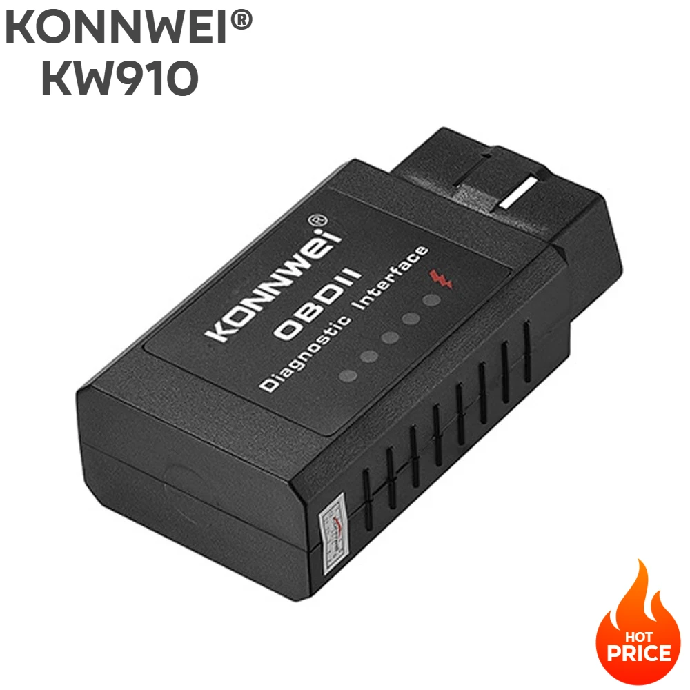 Автоматический диагностический инструмент для KONNWEI KW910 ELM327 BT беспроводной Bluetooth OBD2 V1.5 Android автомобильный сканер автомобильный OBDII сканер ELM
