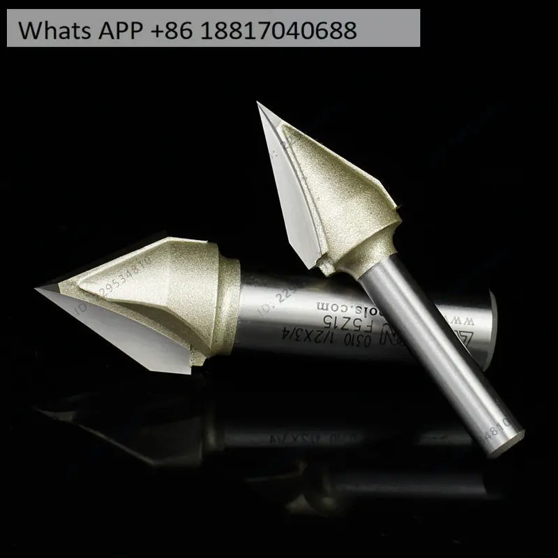 1PC woodworking engraving and milling cutter 60 ° 45 ° lettering relief 3D milling cutter V-shaped oblique tip cutter 0310